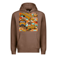 Chestnut fall school bus seamless pattern Premium Hoodie - BundleAndBundleShop