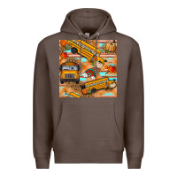 Coffee fall school bus seamless pattern Premium Hoodie - BundleAndBundleShop