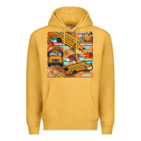 Mustard fall school bus seamless pattern Premium Hoodie - BundleAndBundleShop