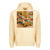 Pina Colada fall school bus seamless pattern Premium Hoodie - BundleAndBundleShop