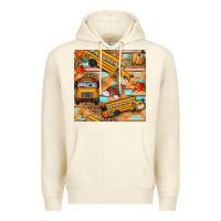 Sandshell fall school bus seamless pattern Premium Hoodie - BundleAndBundleShop