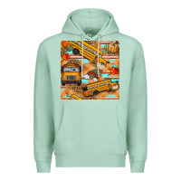 Seafoam fall school bus seamless pattern Premium Hoodie - BundleAndBundleShop
