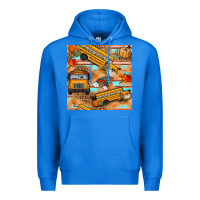 True Royal fall school bus seamless pattern Premium Hoodie - BundleAndBundleShop