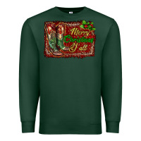 Sports Green merry christmas y'all boots Premium Sweatshirt - RanaPortraitStore