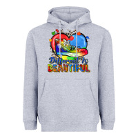 Heather Grey different is beautiful Heavyweight Hoodie - Zillion Design Studio