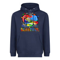 Navy different is beautiful Heavyweight Hoodie - Zillion Design Studio