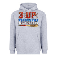 Heather Grey 3 up 3 down baseball Heavyweight Hoodie - texasbilliewilder