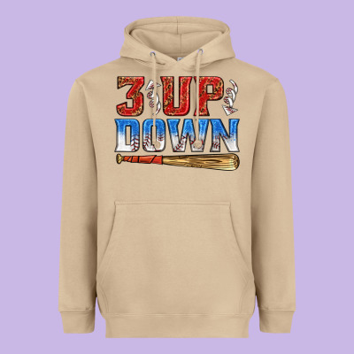 Heavyweight Hoodie 3 up 3 down baseball