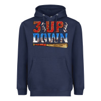 Navy 3 up 3 down baseball Heavyweight Hoodie - texasbilliewilder
