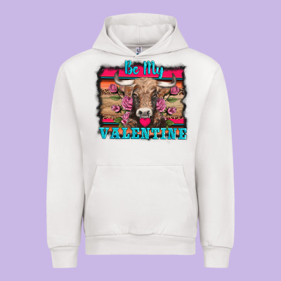 Be My Valentine With Cow Urban Hoodie Designed By Adodesignshop