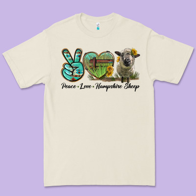 Peace Love Hampshire Sheep Premium Tee Designed By Lillyallendesigns