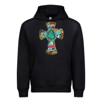 Black cross with leopard sunflower gemstone serape cowhide Urban Hoodie - Artiststas