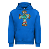 Cobalt cross with leopard sunflower gemstone serape cowhide Urban Hoodie - Artiststas