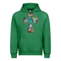 Emerald cross with leopard sunflower gemstone serape cowhide Urban Hoodie - Artiststas