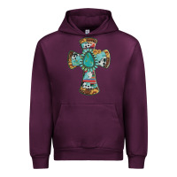 Mauve Wine cross with leopard sunflower gemstone serape cowhide Urban Hoodie - Artiststas