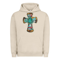 Pigment French Oak cross with leopard sunflower gemstone serape cowhide Urban Hoodie - Artiststas