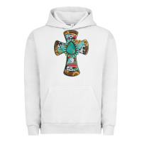 Pigment Lunar Rock cross with leopard sunflower gemstone serape cowhide Urban Hoodie - Artiststas
