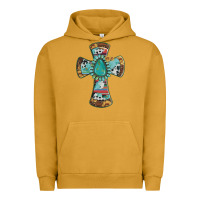 Pigment Peanut Butter cross with leopard sunflower gemstone serape cowhide Urban Hoodie - Artiststas