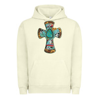 Pigment Pistachio cross with leopard sunflower gemstone serape cowhide Urban Hoodie - Artiststas