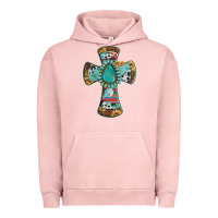Pigment Salmon cross with leopard sunflower gemstone serape cowhide Urban Hoodie - Artiststas