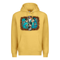 Antique Gold bull skull cross backgraund Premium Hoodie - JahusDesignShop