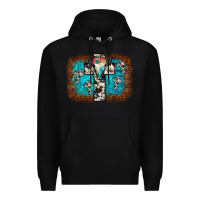 Black bull skull cross backgraund Premium Hoodie - JahusDesignShop