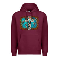 Burgundy bull skull cross backgraund Premium Hoodie - JahusDesignShop