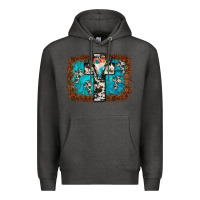 Charcoal Heather bull skull cross backgraund Premium Hoodie - JahusDesignShop
