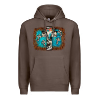 Coffee bull skull cross backgraund Premium Hoodie - JahusDesignShop