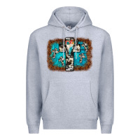 Heather Grey bull skull cross backgraund Premium Hoodie - JahusDesignShop