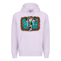 Lilac bull skull cross backgraund Premium Hoodie - JahusDesignShop