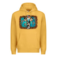 Mustard bull skull cross backgraund Premium Hoodie - JahusDesignShop