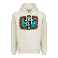 Oatmeal Heather bull skull cross backgraund Premium Hoodie - JahusDesignShop