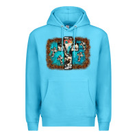 Ocean Blue bull skull cross backgraund Premium Hoodie - JahusDesignShop