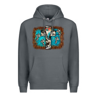 Rock bull skull cross backgraund Premium Hoodie - JahusDesignShop
