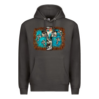 Smoke bull skull cross backgraund Premium Hoodie - JahusDesignShop