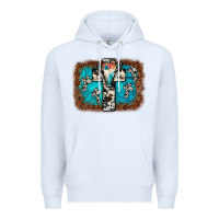 White bull skull cross backgraund Premium Hoodie - JahusDesignShop