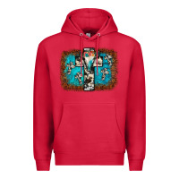 Cardinal bull skull cross backgraund Premium Hoodie - JahusDesignShop