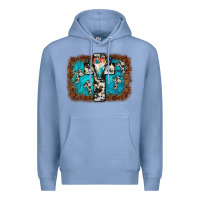 Colony Blue bull skull cross backgraund Premium Hoodie - JahusDesignShop