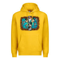 Lemon bull skull cross backgraund Premium Hoodie - JahusDesignShop