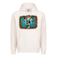 Pale Pink bull skull cross backgraund Premium Hoodie - JahusDesignShop