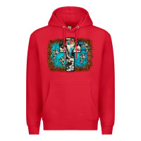 Red bull skull cross backgraund Premium Hoodie - JahusDesignShop
