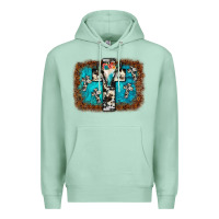 Seafoam bull skull cross backgraund Premium Hoodie - JahusDesignShop