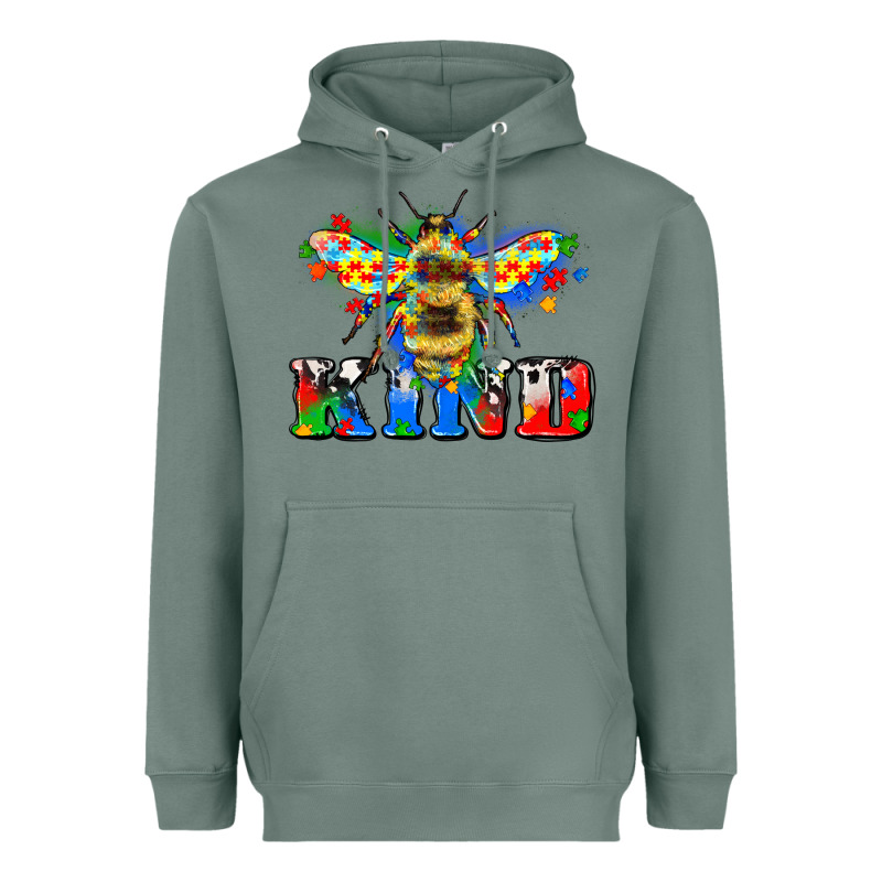 Bee Kind Autism Heavyweight Hoodie by Zillion Design Studio | Teevron