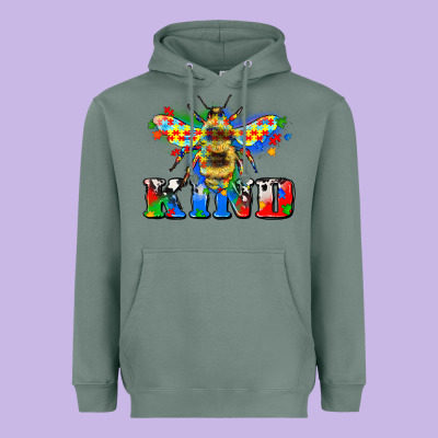 Bee Kind Autism Heavyweight Hoodie Designed By Zillion Design Studio