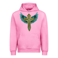 Fuchsia Pink wing cross Urban Hoodie - Artiststas