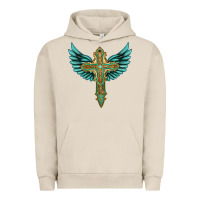 Pigment French Oak wing cross Urban Hoodie - Artiststas
