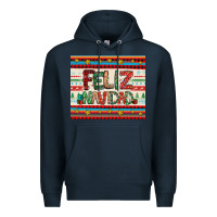 Navy feliz navidad spanish christmas Premium Hoodie - Jasminsmagicworld