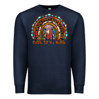 Navy gobble till you wobble thanksgiving rainbow Premium Sweatshirt - RanaPortraitStore