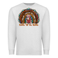 Oatmeal Heather gobble till you wobble thanksgiving rainbow Premium Sweatshirt - RanaPortraitStore
